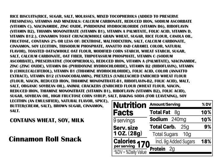 Legendary cinnamon roll nutrition facts