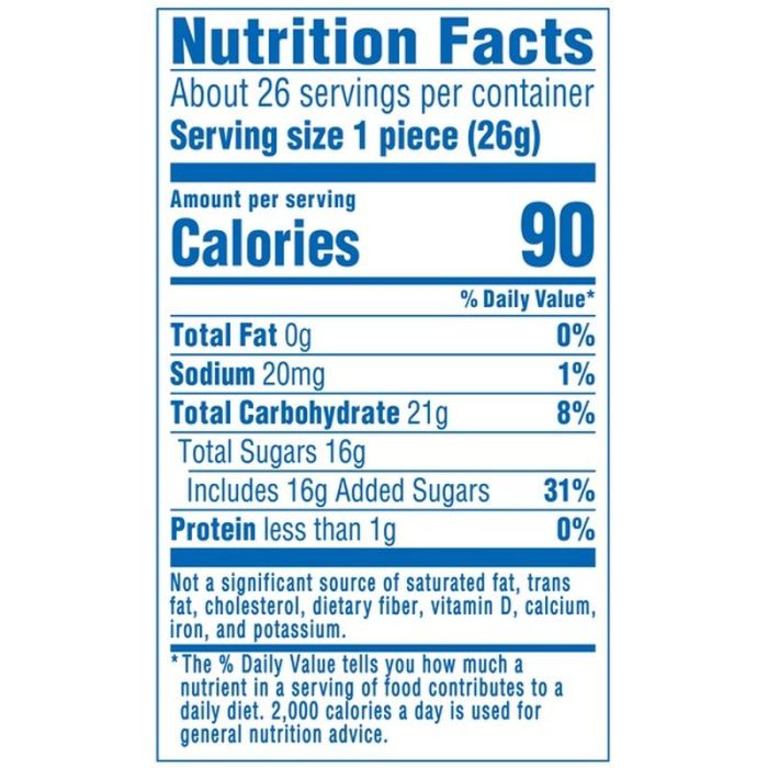 Jet puffed marshmallows nutrition facts